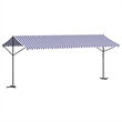 vidaXL Free Standing Awning with PU Coating in Blue and White