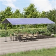 vidaXL Free Standing Awning with PU Coating in Blue and White