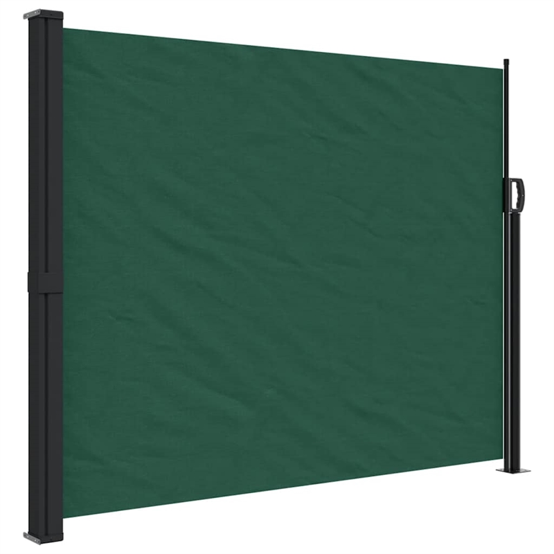 vidaXL Retractable Side Awning with PU Coating in Dark Green