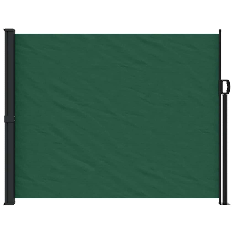 vidaXL Retractable Side Awning with PU Coating in Dark Green
