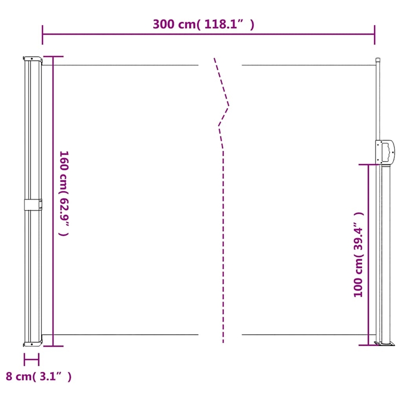 vidaXL Retractable Side Awning in Anthracite