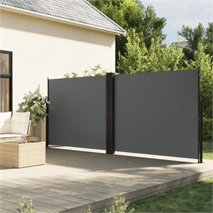 vidaXL Retractable Side Awning with PU Coating in Anthracite