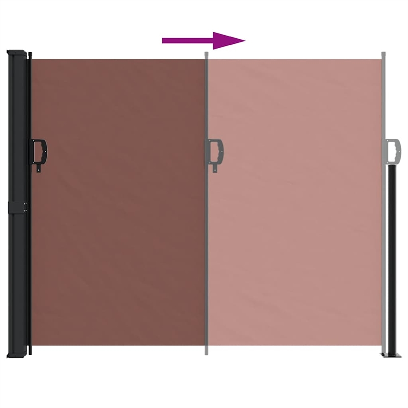 vidaXL 63 x 197 in Retractable Side Awning with PU Coating in Brown