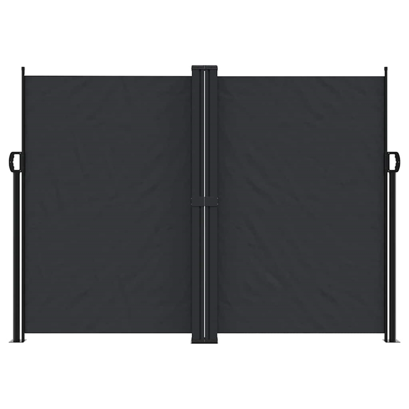 vidaXL Retractable Side Awning with PU Coating in Black