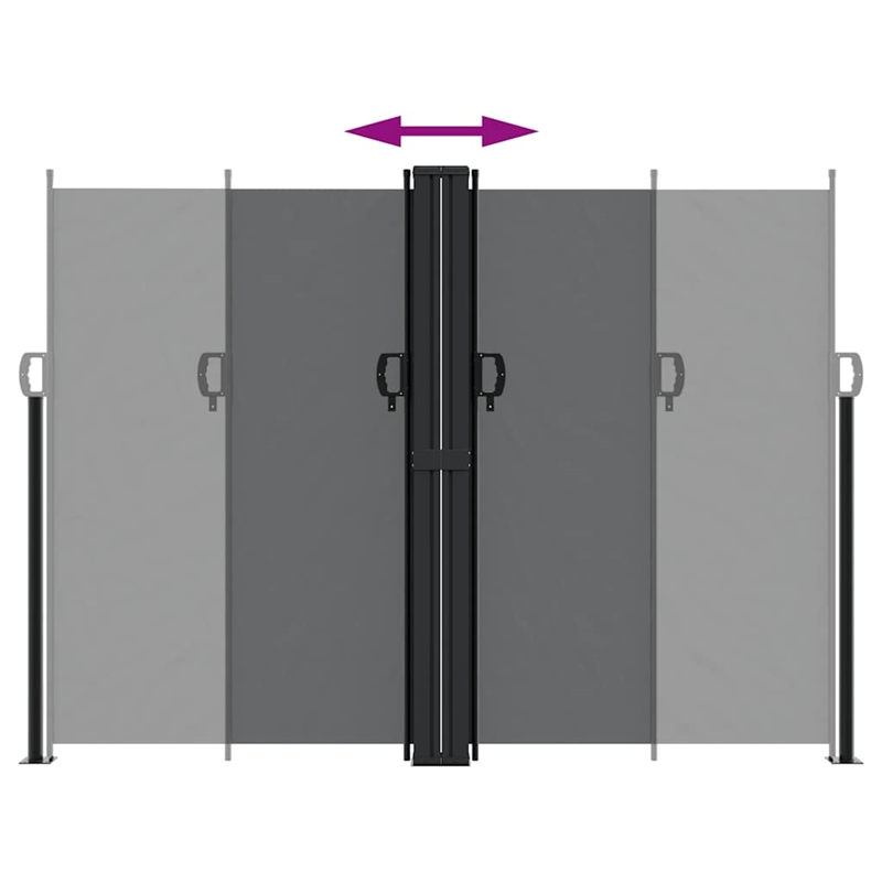 vidaXL Retractable Side Awning with PU Coating in Black