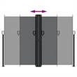 vidaXL Retractable Side Awning with PU Coating in Black