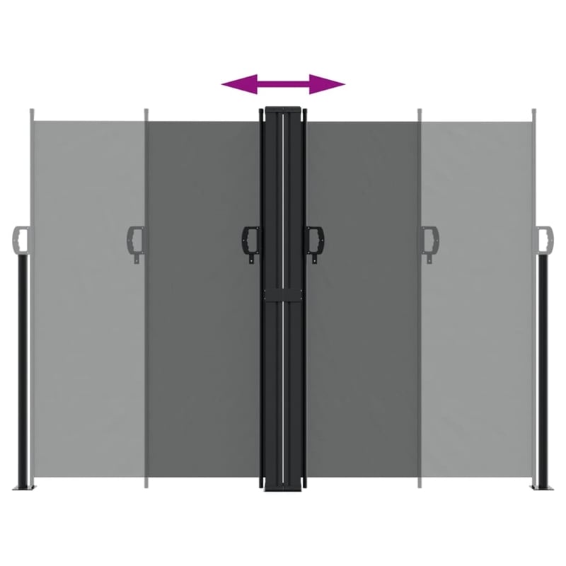 vidaXL Retractable Side Awning with PU Coating in Anthracite