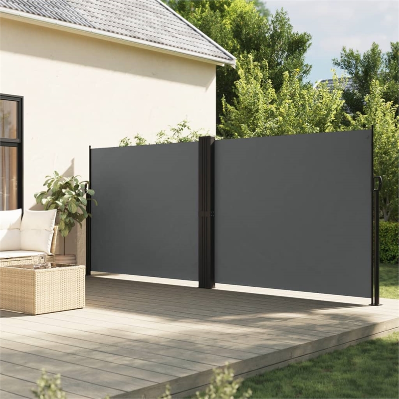 vidaXL Retractable Side Awning in Anthracite