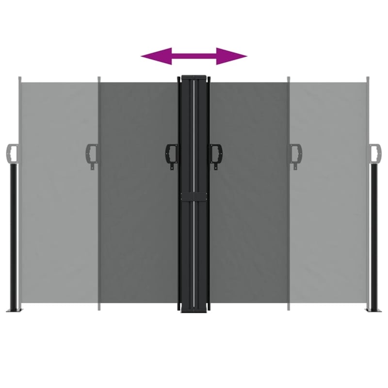 vidaXL Retractable Side Awning with PU Coating in Anthracite