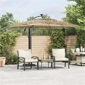 vidaXL Large Foldable Garden Parasol in Brown