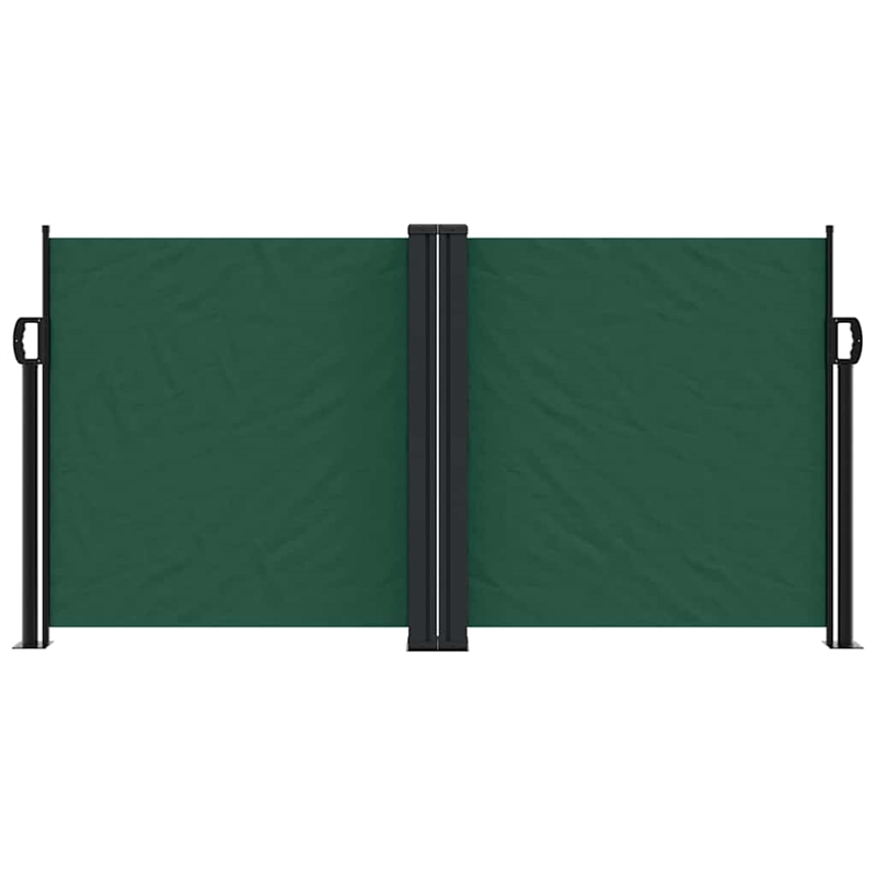 vidaXL Retractable Side Awning with PU Coating in Dark Green