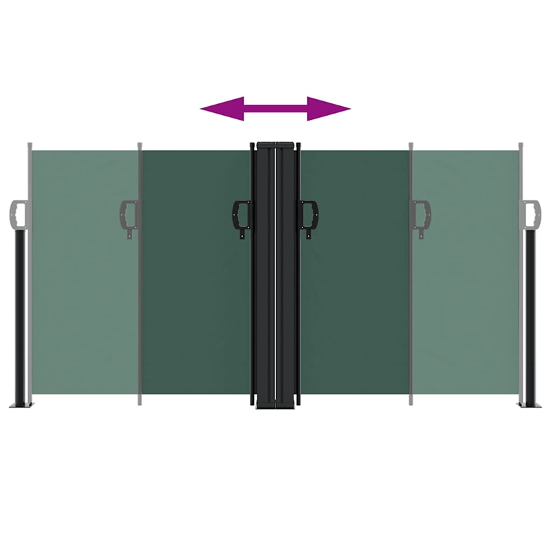 vidaXL Retractable Side Awning with PU Coating in Dark Green