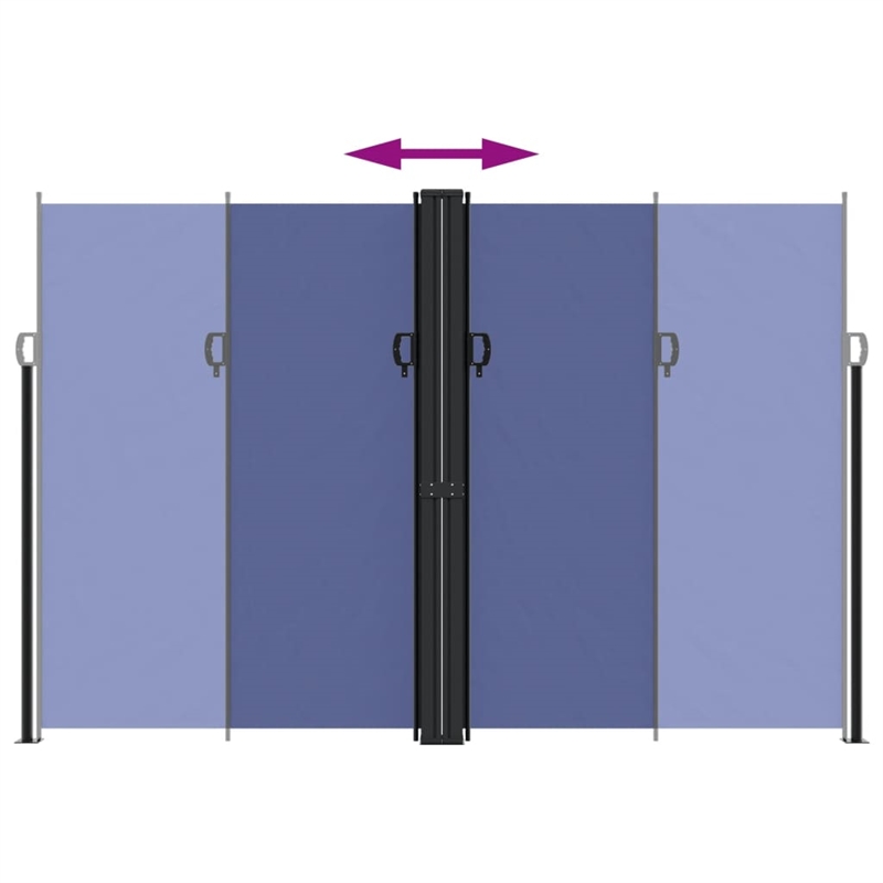vidaXL 86.6 x 393.7 in Retractable Side Awning in Blue