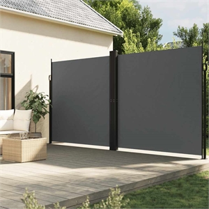 vidaXL Retractable Side Awning with PU Coating in Anthracite