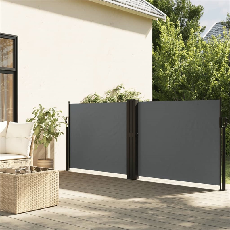 vidaXL Retractable Side Awning in Anthracite