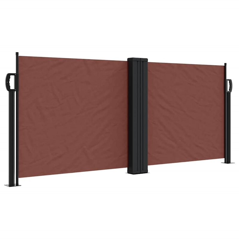 vidaXL 39.4x393.7 in Retractable Side Awning in Brown