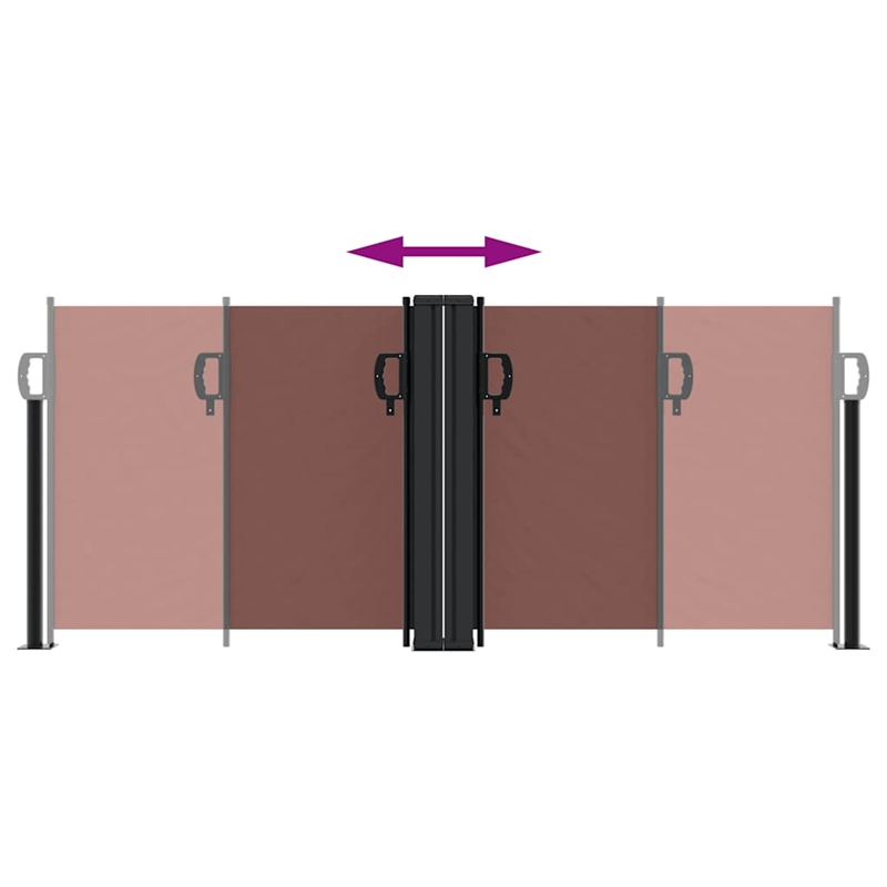 vidaXL 39.4x393.7 in Retractable Side Awning in Brown
