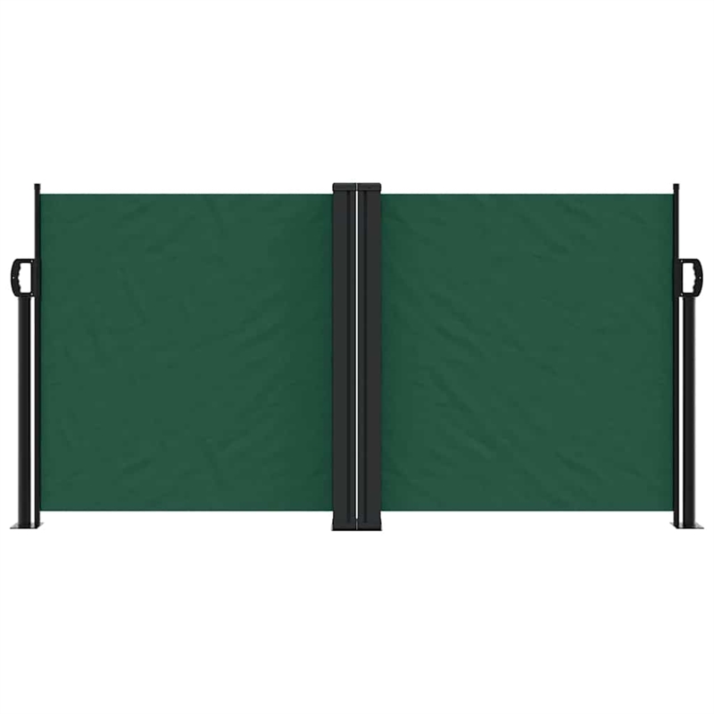 vidaXL Retractable Side Awning with PU Coating in Dark Green