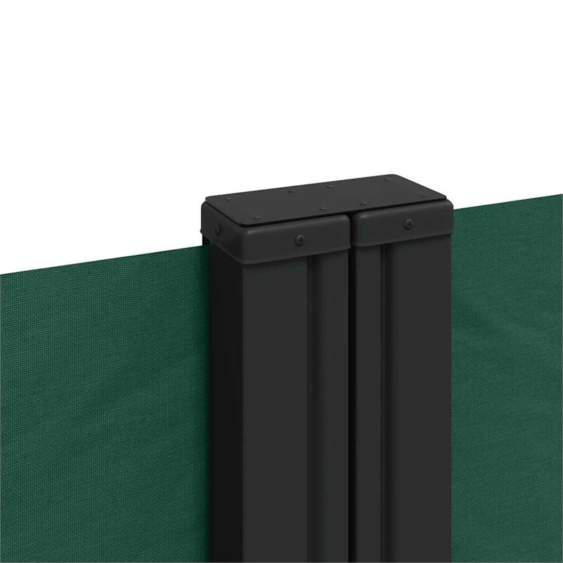 vidaXL Retractable Side Awning with PU Coating in Dark Green