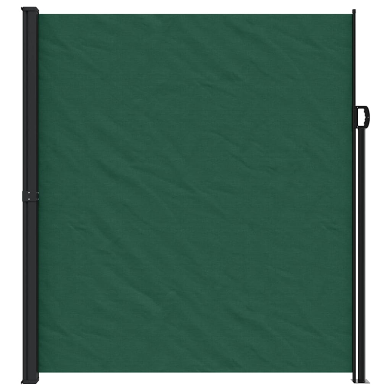 vidaXL Retractable Side Awning with PU Coating in Dark Green