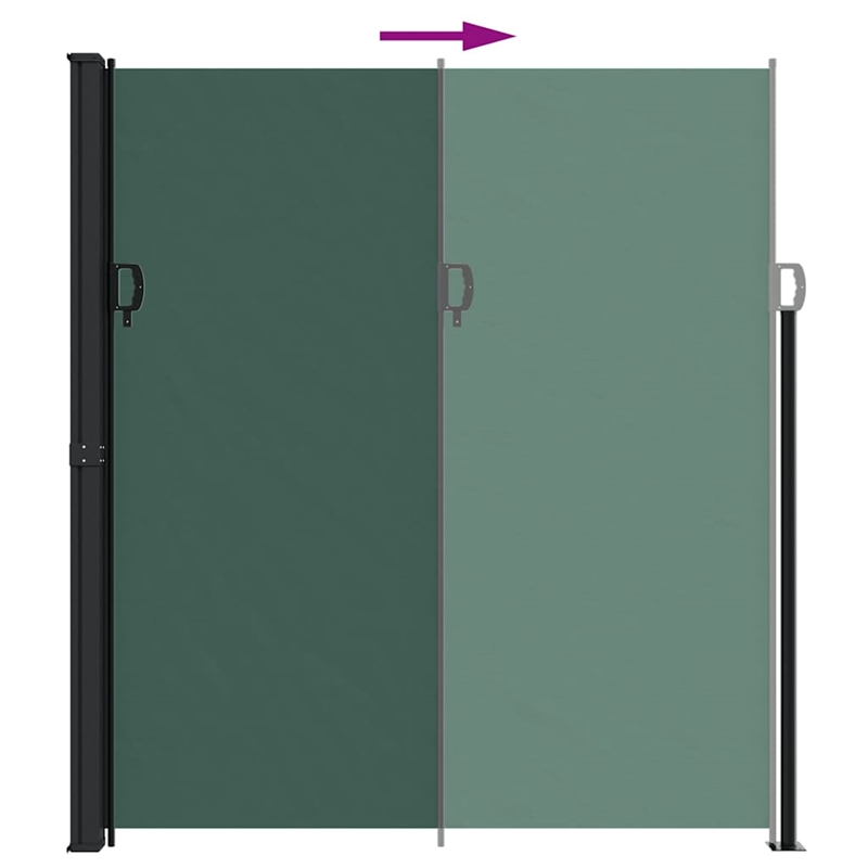 vidaXL Retractable Side Awning with PU Coating in Dark Green