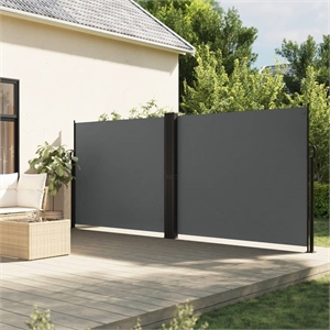 vidaXL Retractable Side Awning with PU Coating in Anthracite