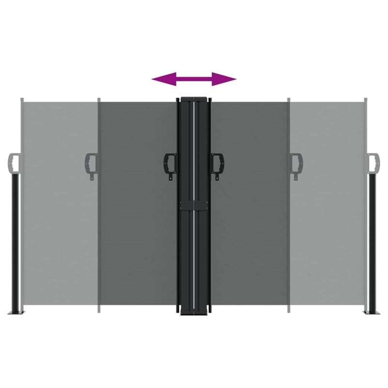 vidaXL Retractable Side Awning with PU Coating in Anthracite