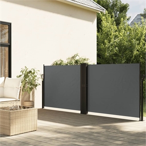 vidaXL Retractable Side Awning with PU Coating in Anthracite