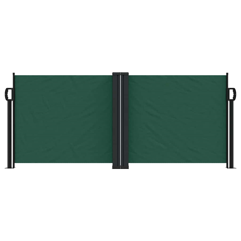 vidaXL Retractable Side Awning with PU Coating in Dark Green