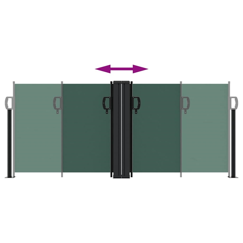 vidaXL Retractable Side Awning with PU Coating in Dark Green