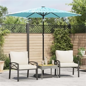 vidaXL Large Garden Parasol with Powder-Coated Steel in Blue