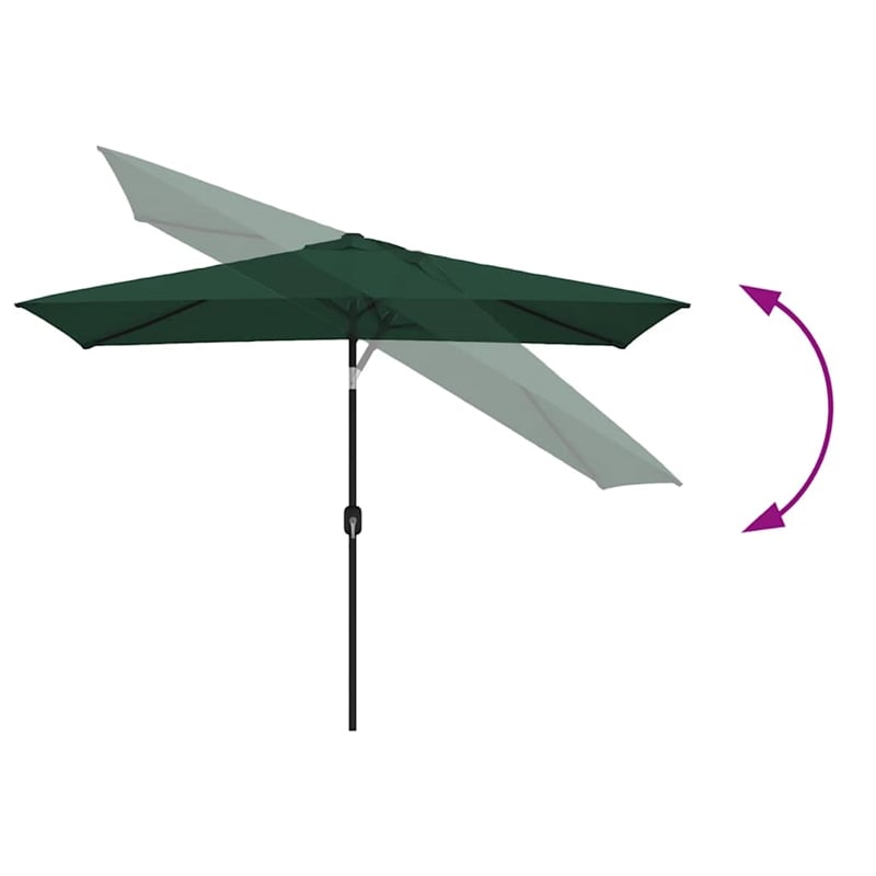 vidaXL 78.7 x 118.1 in Foldable Parasol in Green