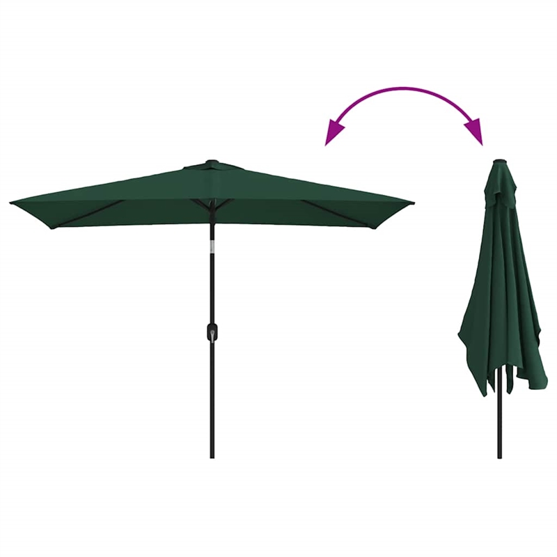 vidaXL 78.7 x 118.1 in Foldable Parasol in Green