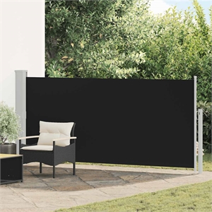 vidaXL 55.1 x 118.1&quot Retractable Side Awning in Black