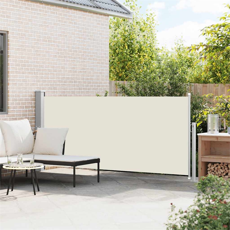 vidaXL Side Awning in Cream + Green Grey