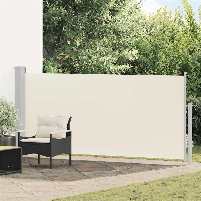vidaXL Side Awning in Cream + Green Grey