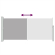 vidaXL Polyester Fabric and Steel Frame Retractable Side Awning in Gray