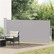vidaXL Polyester Fabric and Steel Frame Retractable Side Awning in Gray