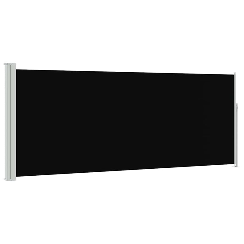 vidaXL Side Awning with PU Coating in Black Steel Frame