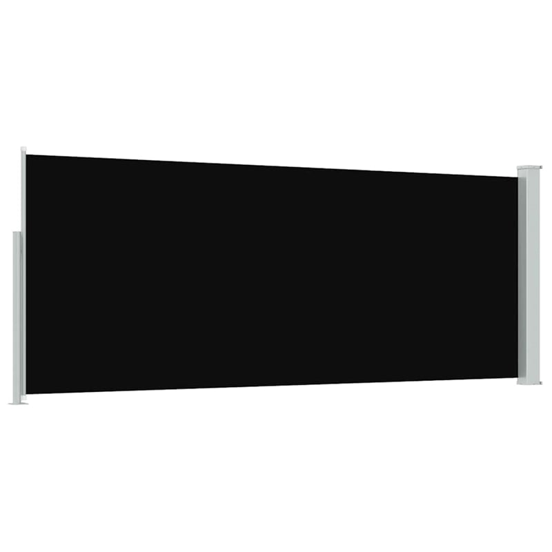 vidaXL Side Awning with PU Coating in Black Steel Frame