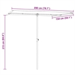 vidaXL  6.6x4.9 ft Garden Parasol in Taupe