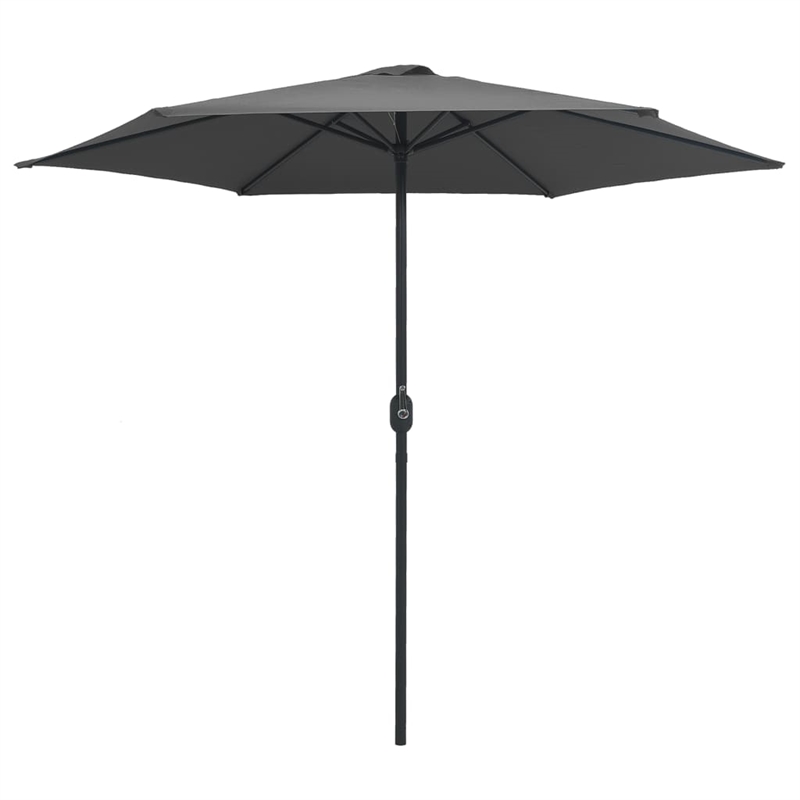 vidaXL 8.9 ft Diameter Garden Parasol w/Adjustable Armrests in Anthracite