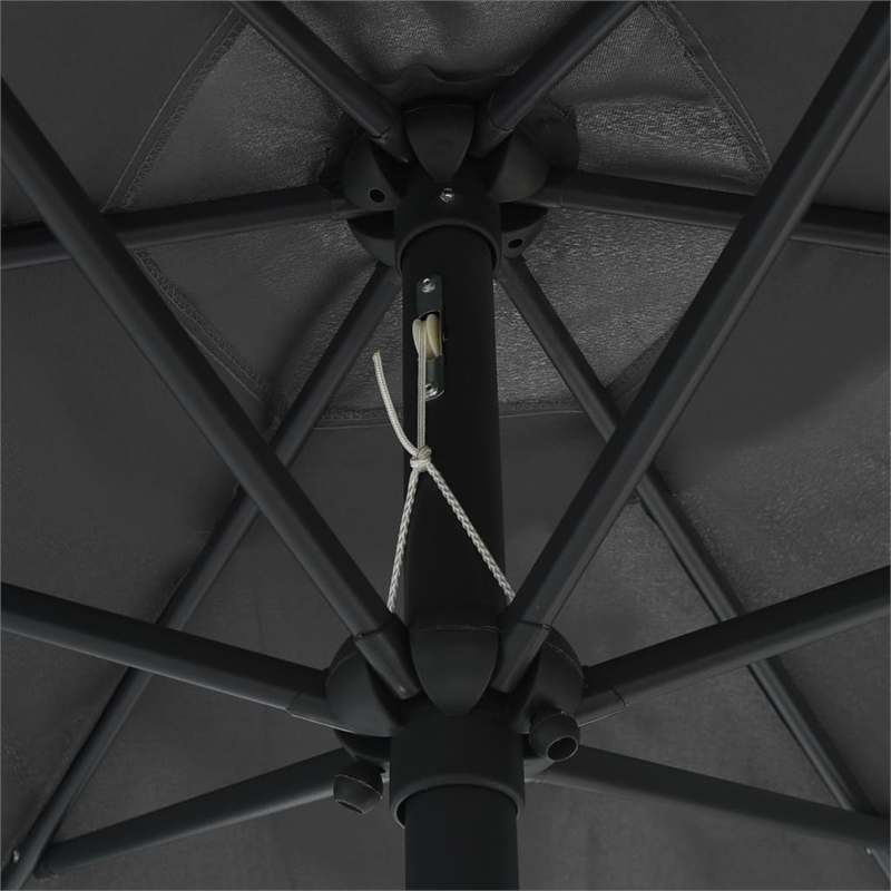 vidaXL 8.9 ft Diameter Garden Parasol w/Adjustable Armrests in Anthracite