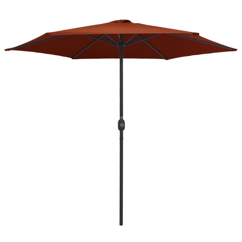 vidaXL Large Collapsible Garden Parasol in Terracotta
