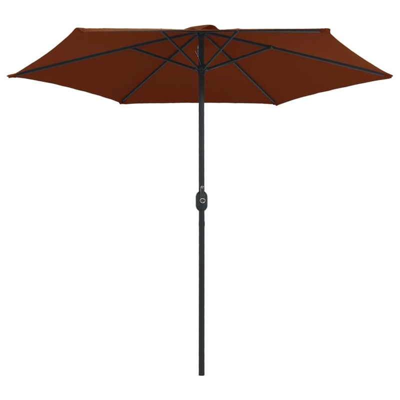 vidaXL Large Collapsible Garden Parasol in Terracotta