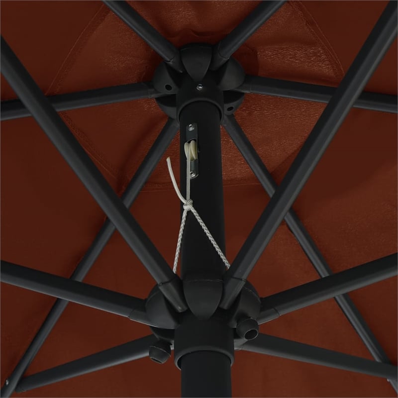 vidaXL Large Collapsible Garden Parasol in Terracotta