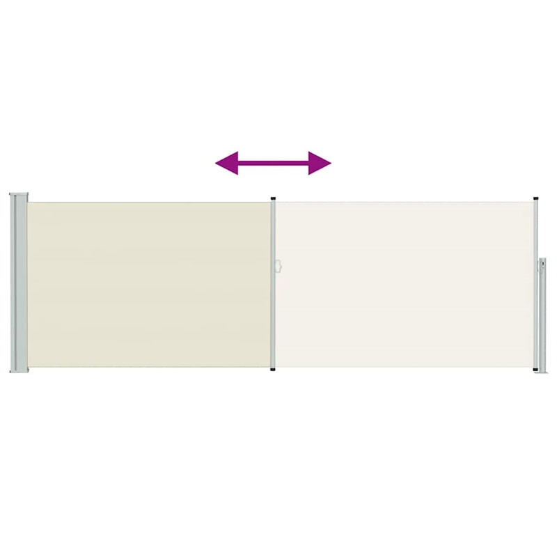 vidaXL Side Awning with PU Coating in Cream