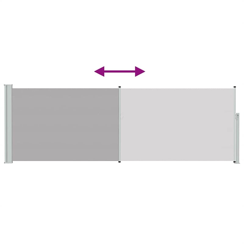 vidaXL Side Awning with PU Coating and Powder Coated Iron in Grey
