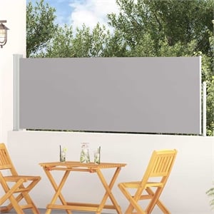 vidaXL Side Awning with PU Coating and Powder Coated Iron in Grey