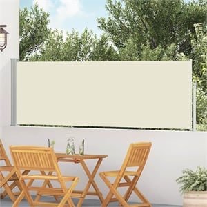 vidaXL 39.4 x 196.9&quot Retractable Side Awning in Cream